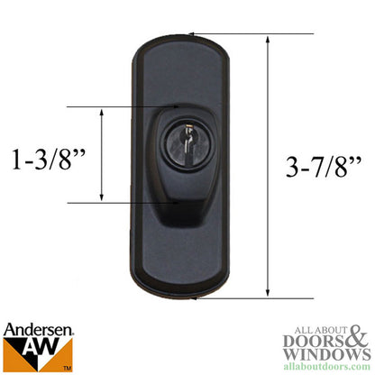 Andersen Frenchwood Gliding Doors, Lock Assembly, Albany, Exterior, Right Hand, Black