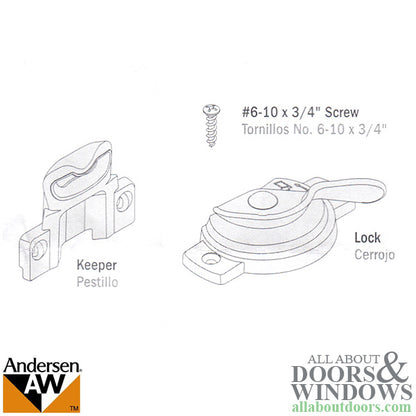 Andersen A-Series Double Hung Sash lock - White