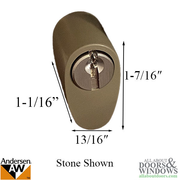 Andersen Keyed Cylinder with Housing - Stone