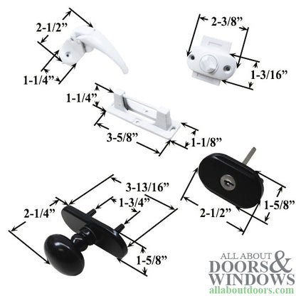 Andersen Knob and Deadbolt Kit 1-1/2 Inch Door - Black / White