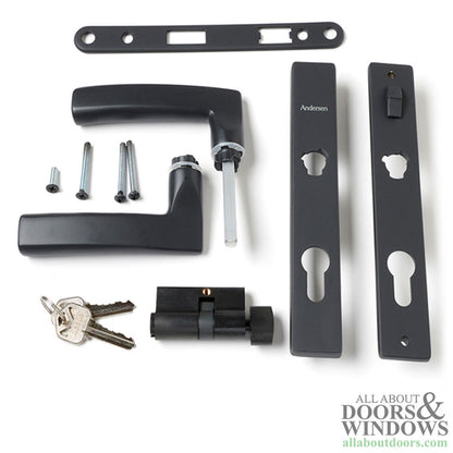 Andersen Storm Door Handle Set Modern Flat Black Handle Set With Lock and Key