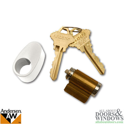 Blemished Andersen Keyed Cylinder with Housing - White