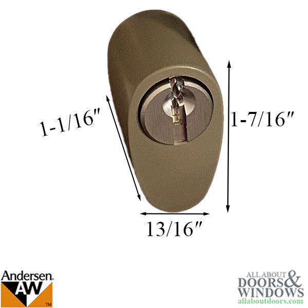 Blemished Andersen Keyed Cylinder with Housing - White