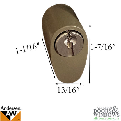 Blemished Andersen Keyed Cylinder with Housing - White