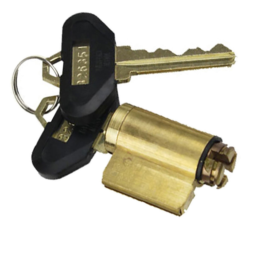 Andersen 5-Pin Reachout Lock Cylinder with Keys - Bright Brass