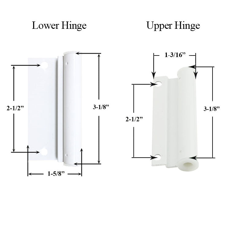 Andersen Leaf Hinges Upper and Lower Hinged Screen Door White