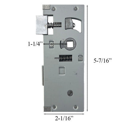 Emco / Andersen Mortise Lock Case, 1-7/16 Backset - Nickel or Polished Brass