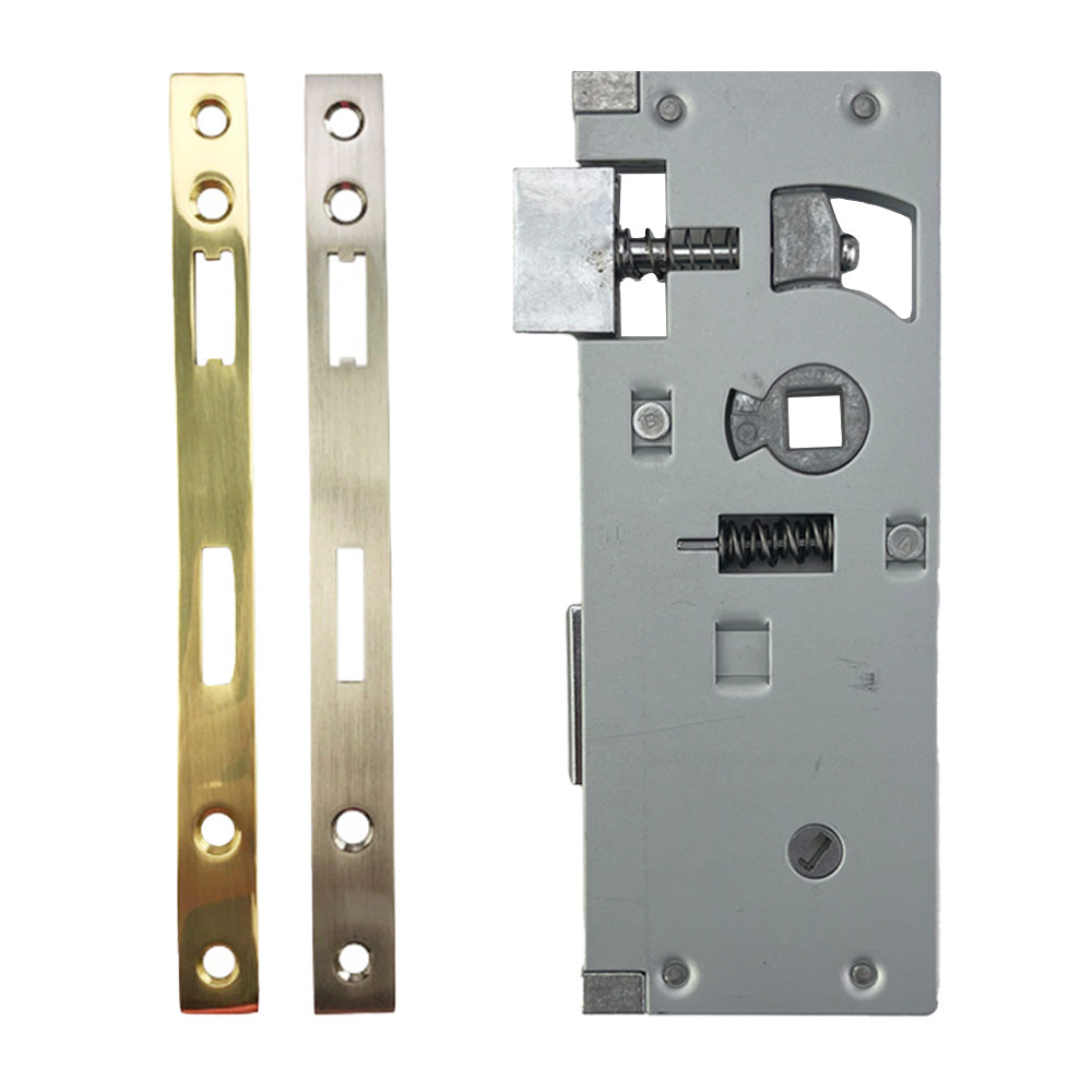 Emco / Andersen Mortise Lock Case, 1-7/16 Backset - Nickel or Polished Brass