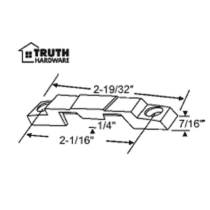 Blemished Truth Keeper 2-1/16" Screws Center to Center, 7/16" Width - Gold