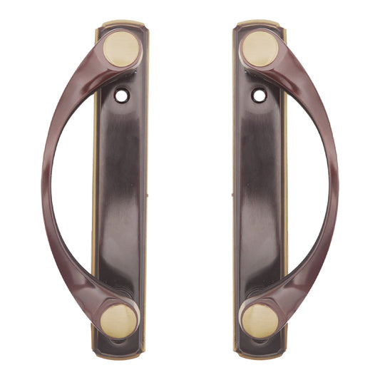 Andersen Old Style Hardware Set for Two-Panel Gliding Patio Doors, Newbury style in Antique Brass Finish.