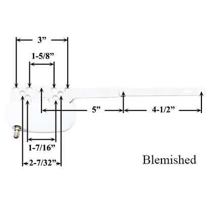 Truth Ellipse Split Arm Operator, Straight 4-1/2" Link, Left Hand - White - BLEMISHED
