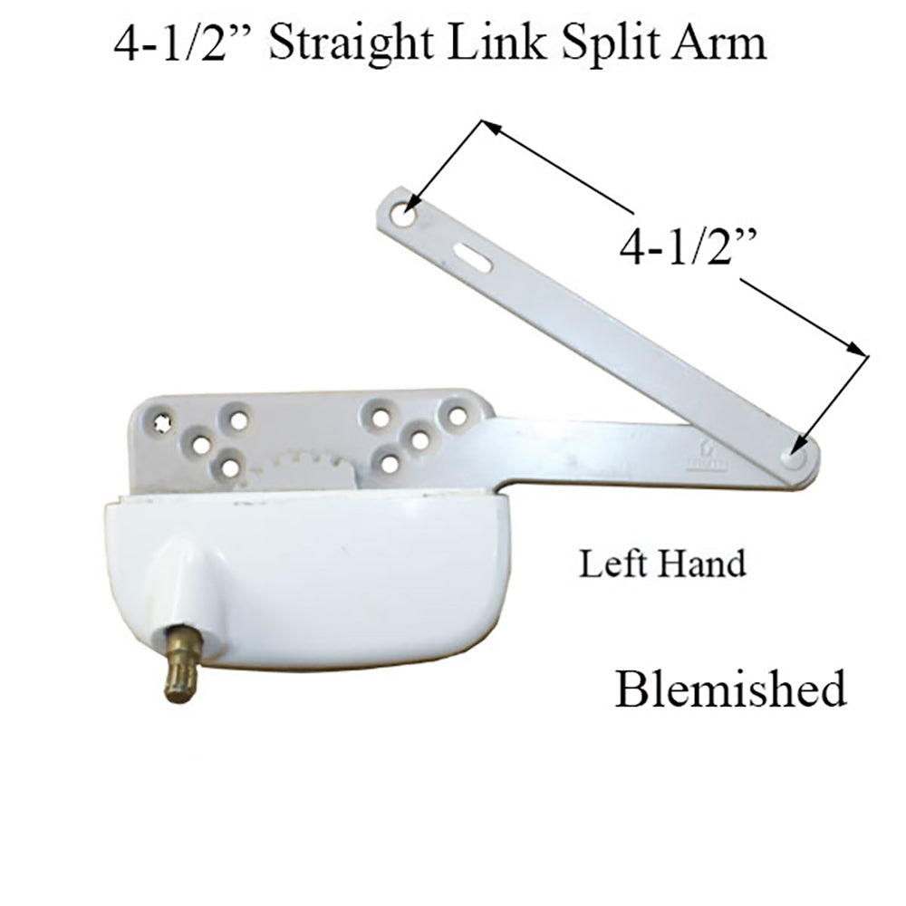 Truth Ellipse Split Arm Operator, Straight 4-1/2" Link, Left Hand - White - BLEMISHED