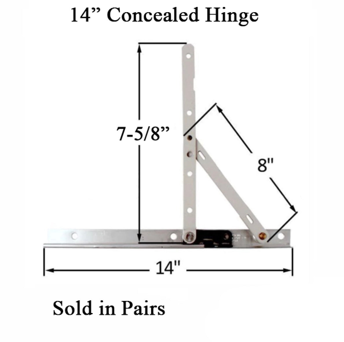 Generic Casement window 14"  Washable hinge arm  6-15/16  opening - Stainless Steel