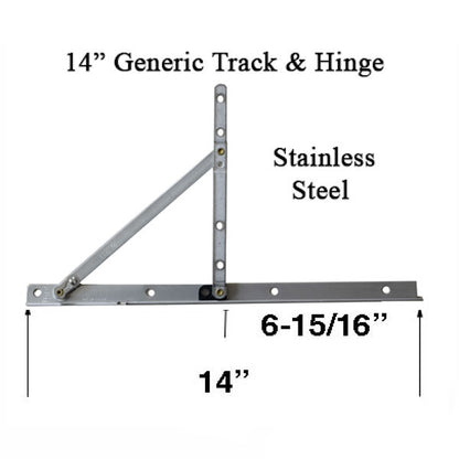 Generic Casement window 14"  Washable hinge arm  6-15/16  opening - Stainless Steel