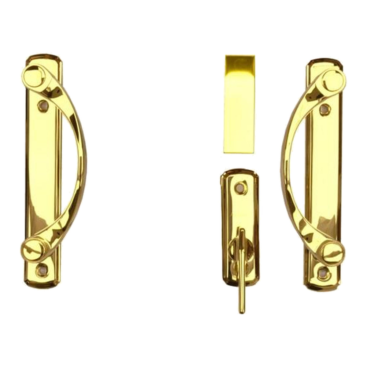 Blemished Andersen Newbury 2-Panel Gliding Door Hardware Set - Bright Brass