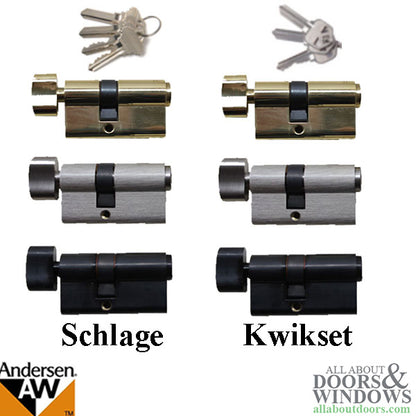 Keyed Kwikset Euro Cylinder, Andersen Storm Door - Choose Color