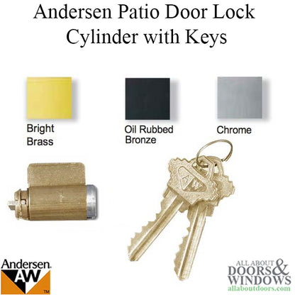 Lock Cylinder, Andersen Frenchwood Hinged - Chrome