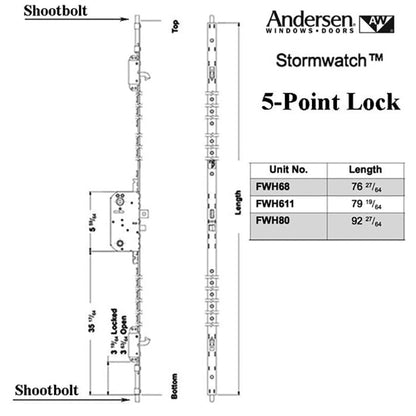 Andersen Stormwatch 5-Point Lock AP/PA - FWH611 Door