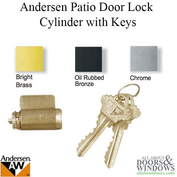 Lock Cylinder, Andersen Frenchwood Hinged- Bright Brass
