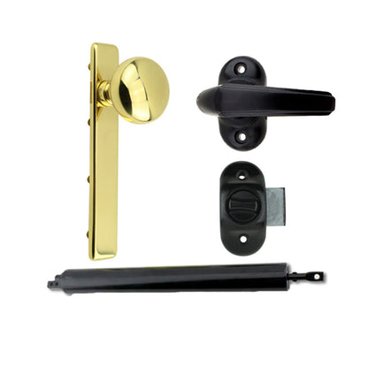 Andersen/ Emco Storm Door Hardware Kit - Brass Knob Exterio