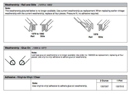 Andersen Window Weatherstrip Bulb/Stile/Left and Right, PSC