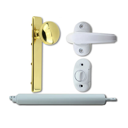 Andersen/ Emco Storm Door Hardware Kit - Brass Knob Exterio