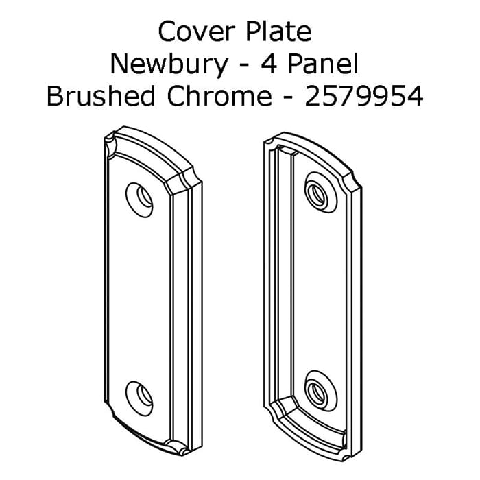 Andersen Gliding Door Cover Plate, Newbury Style - Brushed Chrome