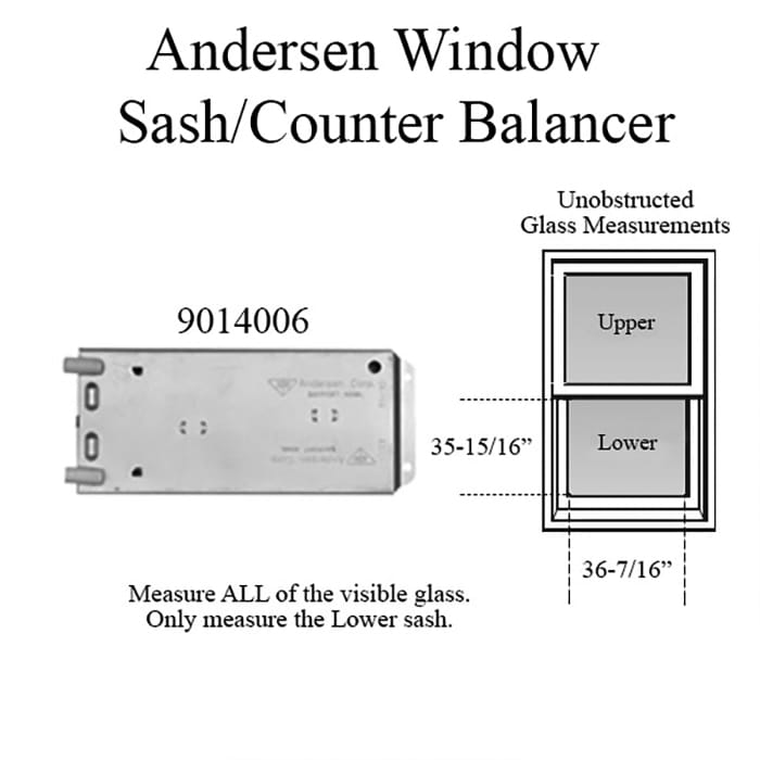 Andersen 200 Series Narroline Window Sash/Counter Balancer, Left Hand - L1231/33