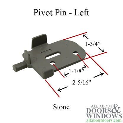 Andersen Tilt-Wash Pivot Pin, Left - Stone