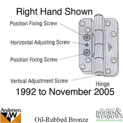 Discontinued - Andersen 1992-2005 Hinge, Left Hand - Oil Rubbed Bronze