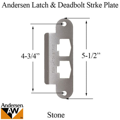Andersen Latch & Deadbolt Strike Plate Cover, AS/SA Single D