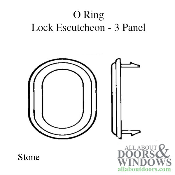 Andersen Perma-Shield Gliding Door O-Ring Lock Escutcheon, 3 Panel - Stone