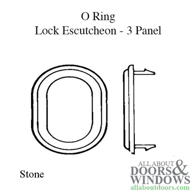 Andersen Perma-Shield Gliding Door O-Ring Lock Escutcheon, 3 Panel - Stone