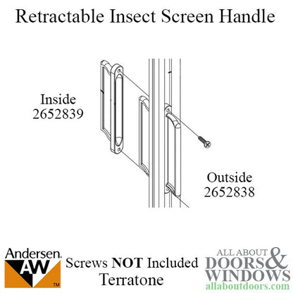 Andersen Retractable Insect Screen Exterior Handle, August 2