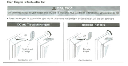 Andersen Hinge Clip Package - Narroline, Woodwright, Tilt-Wash Combination Storm Windows - Gray