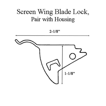 Andersen Screen Wing Blade Lock, Pair with Housing - Stone