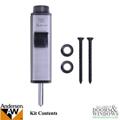 Andersen Auxiliary Foot Bolt Lock for Frenchwood Gliding DooAndersen Auxiliary Foot Bolt Lock for Frenchwood Gliding Door - Brushed Chrome