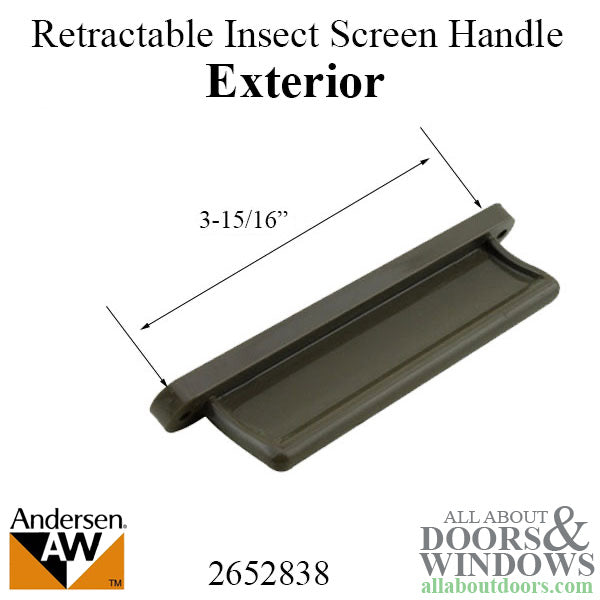 Andersen Retractable Insect Screen Exterior Handle, August 2