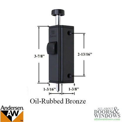 Andersen Auxiliary Foot Bolt Lock for Frenchwood Gliding Door - Oil Rubbed Bronze