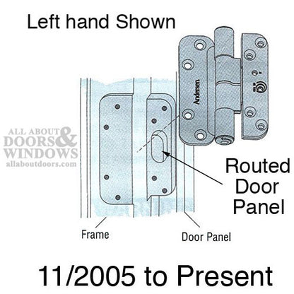 Andersen Single Hinge, Left Hand (2005-Present) - Bright Brass