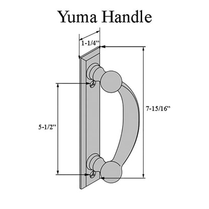 Andersen Yuma Gliding Door Handle - Left Interior/Right Exterior - Distressed Bronze