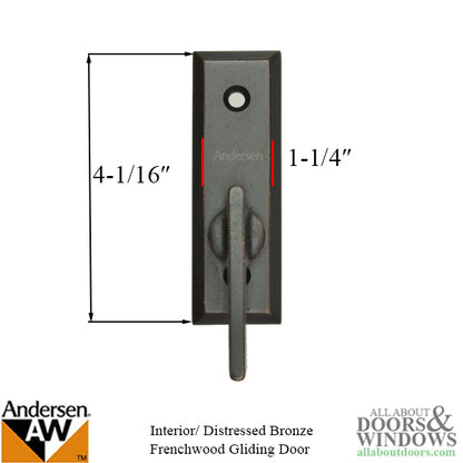 Andersen Frenchwood Gliding Doors - Thumb Latch - Yuma - Ins