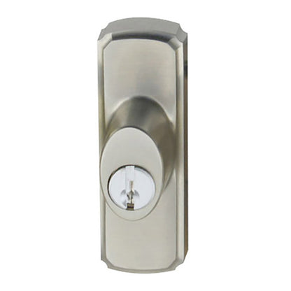 Andersen Gliding Door Hardware - Newbury Outside Keylock with Housing - Schlage Key Way - Satin Nickel - Right-Handed - 1994 to Present