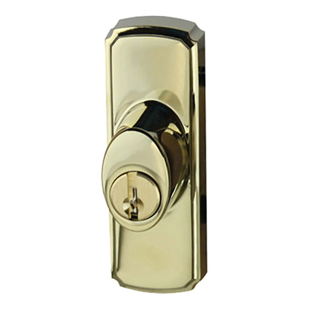 Andersen Newbury Gliding Door Handle, Exterior Keyed Lock, Right Hand, Bright Brass