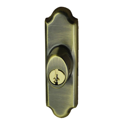 Andersen Gliding Door Keyed Lock, Covington - RH, Antique Brass