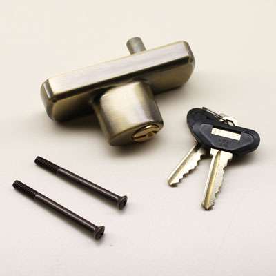 Andersen Gliding Door Keyed Lock - Antique Brass