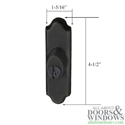 Andersen Gliding Door Keyed Lock, Covington - LH, Oil-Rubbed Bronze