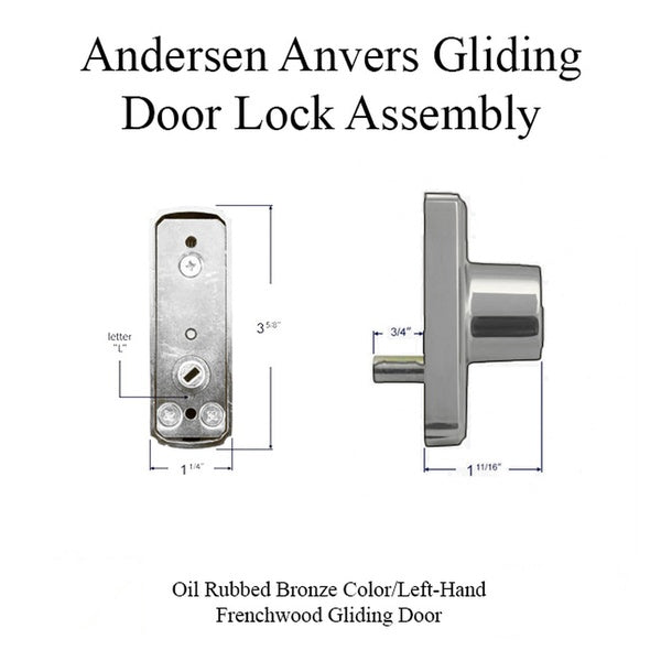Andersen Frenchwood Gliding Door - Keyed Lock, Anvers - Left Hand - Oil Rubbed Bronze