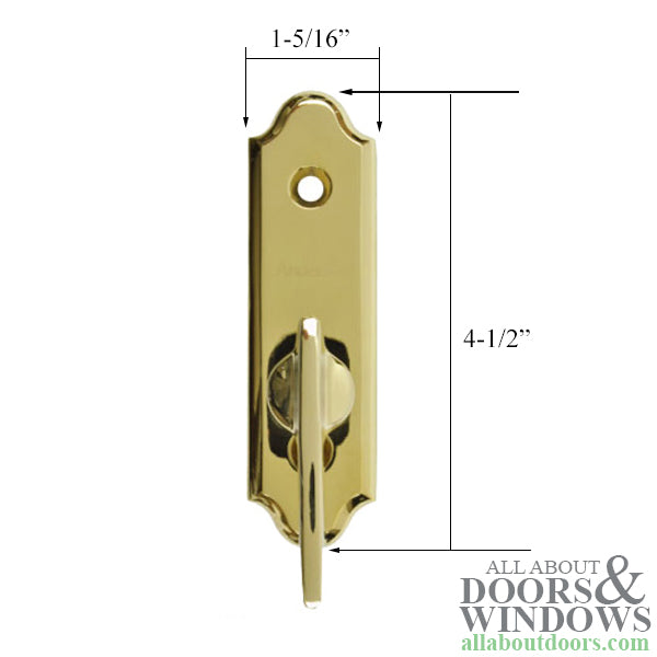 Andersen Gliding Door Covington Inside Thumb Latch - Bright Brass
