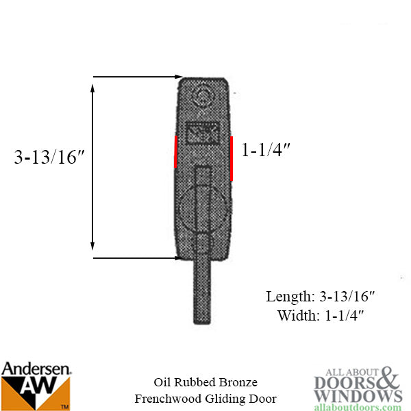 Andersen Frenchwood Gliding Door - Thumb Latch - Whitmore -